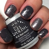Gray And Silver Leaf Gel Manicure