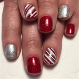 Delicious Candy Cane Gel Manicure