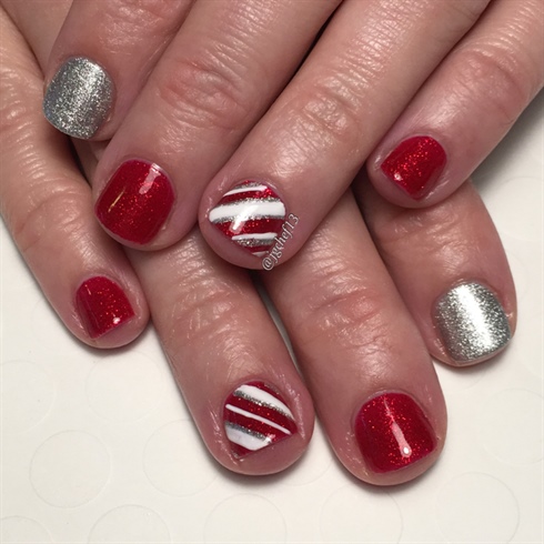 Sweet Candy Cane Nails