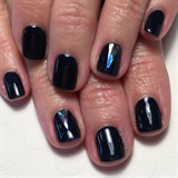 Deep Blue Gel Manicure W/ Shell Foil 
