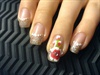 Glitter French With Flowers 
