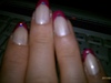 Hot pink triangular French tips