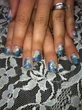 Blue Glitter with flowers