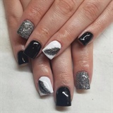 Black and silver acrylic overlay