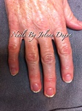Shellac French with Gold Glitter Tips