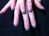 Acrylic silver glitter and pink acrylic 
