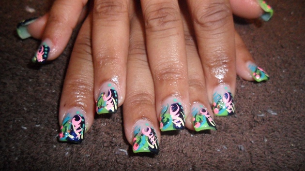 Pink/Green freehand