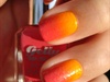 Orange-pink gradient nails