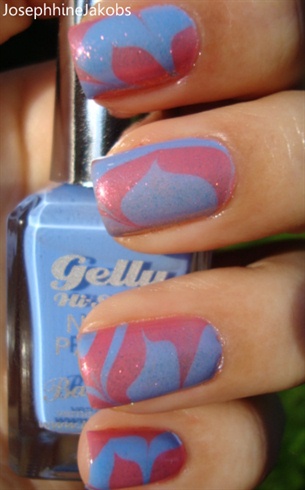 Blue and pink shimmer Water Marble