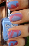 Blue and pink shimmer Water Marble