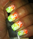 Neon gradient and flowers