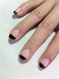 Black French Tip with Gold Glitter