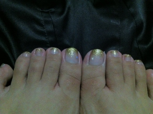 Clear fade to Gold Glitter with Star