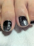 Black fade to Silver Glitter with Stars