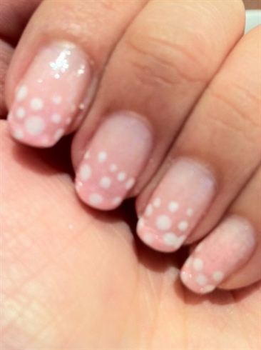 Pink fading with White Polka Dot
