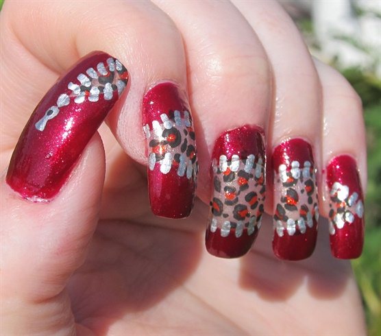 Zipper Manicure with Leopard Accents