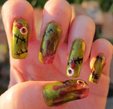 Zombie Halloween Nails