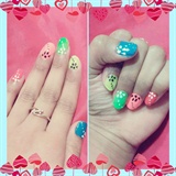 Simple Multi color nail art