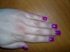 fuchsia color gel on natural nails