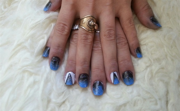 Black and Blue with glitter 