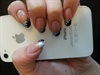 Black&amp;Silver French manicure with dots
