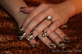 Gold Leopard Bling Nail Art