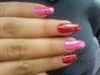 red n pink nail art