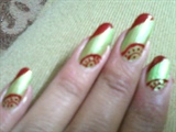 red n green nail art