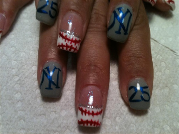 3. Yankees Pinstripes Nail Art Ideas - wide 2