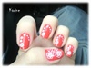 Red nail &amp; Flower