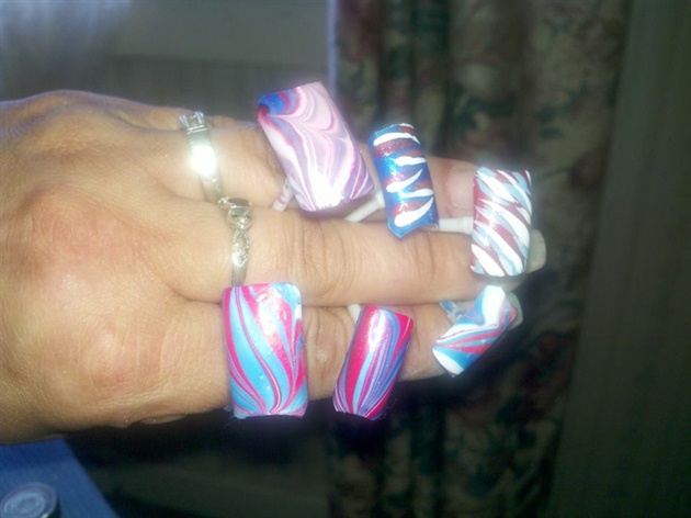 4th of July Water Marble designs