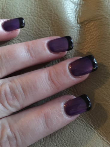 Purple Cat-Eye and Black French Tip