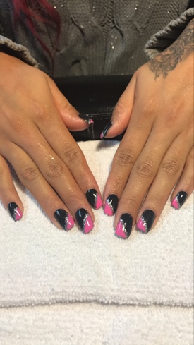 Black And Pink With Silver Glitter