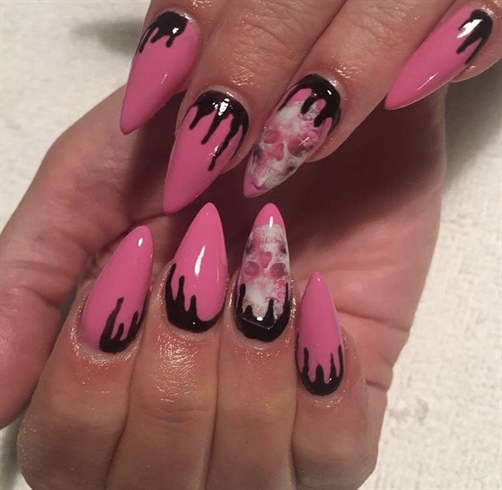 Girly Goth Nails