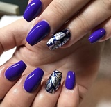 Purple Acrylic Nails With Feature Nail