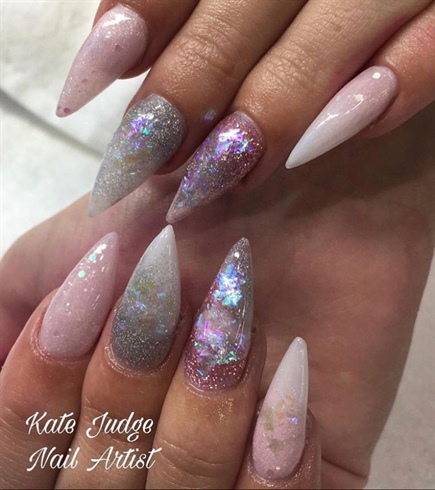 Unicorn Inspired Pink Nails