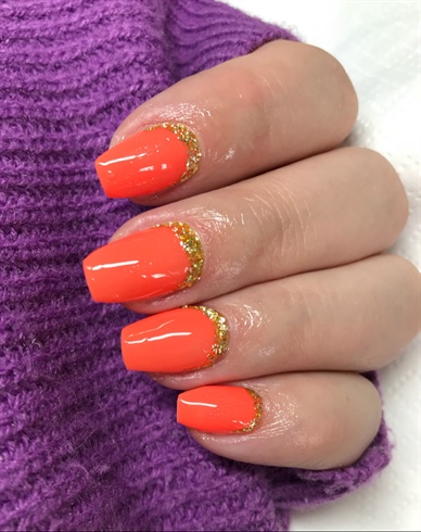 Hot Orange Summer Nails