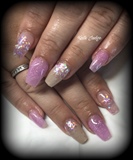 Pink Glitter Cute Party Prom Nails