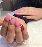 Pink And Marble Acrylic Nails