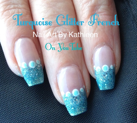 Turquoise Glitter French