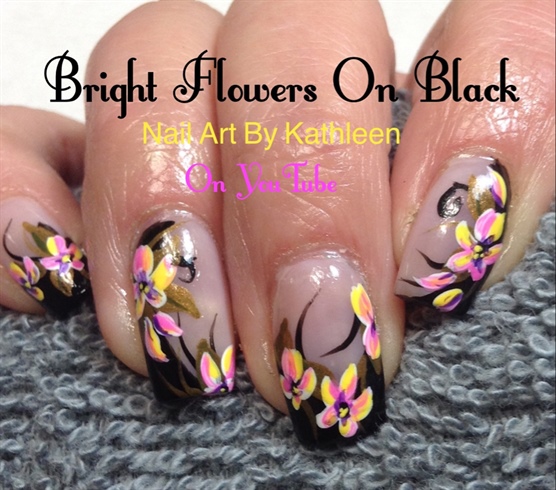 Bright Flowers On Black 