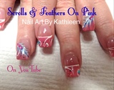 Scrolls &amp; Feathers On Pink