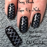 Sexy Black Lace Up Nails