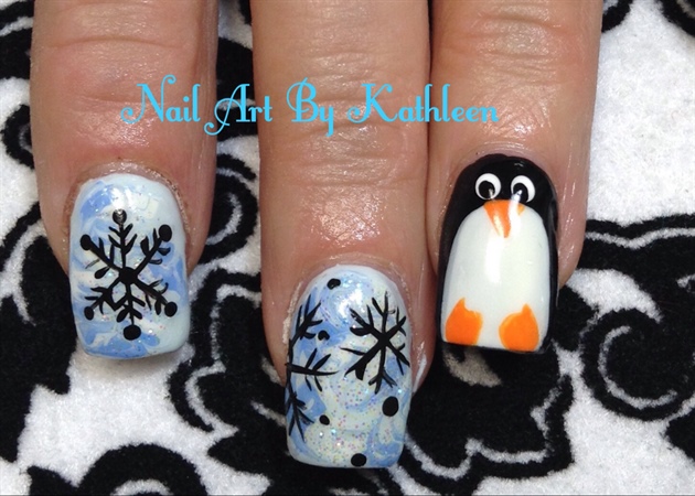 Penguin And Snowflakes