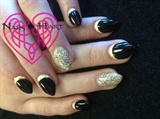 Black with Gold Glitter Gel Accents