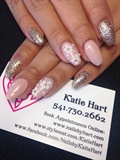 3D Floral Accent With Glitter Gel