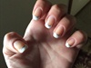 French Manicure With A Silver Line.