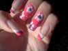flowers nails pink