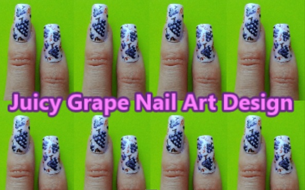 Juicy Grape Nail Art Design