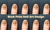 Brick Print Nail Art Design